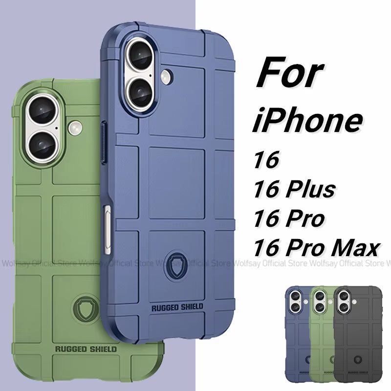 For 16 Case for Apple 16 plus 16 Pro Max Cover Shockproof Armor Rubber Protective Phone Back Cover for 16