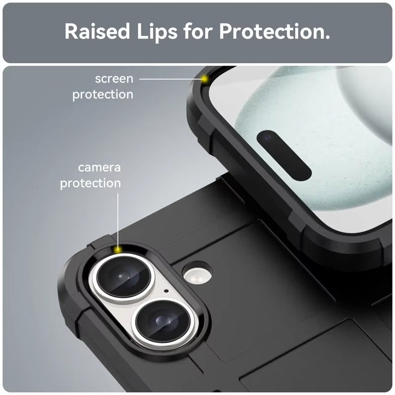 For 16 Case for Apple 16 plus 16 Pro Max Cover Shockproof Armor Rubber Protective Phone Back Cover for 16