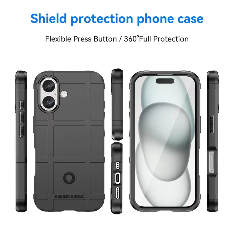 For 16 Case for Apple 16 plus 16 Pro Max Cover Shockproof Armor Rubber Protective Phone Back Cover for 16