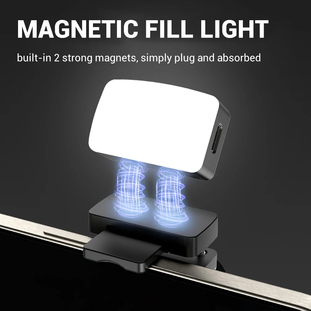 LED Selfie Light Phone Fill Light Rechargeable Portable Video Light 200 Lumens High Brightness for Tiktok Vlog Conference Selfie