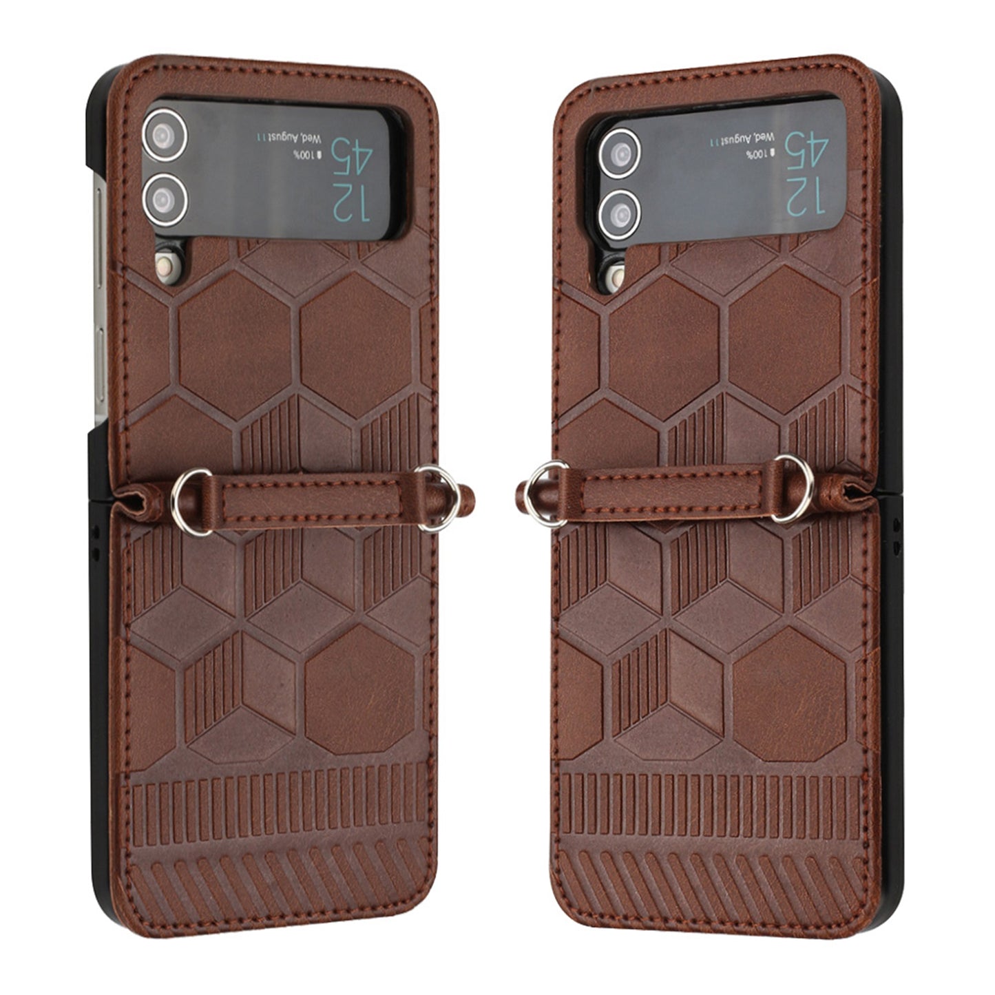 for Samsung Galaxy Z Flip 4 5G Case, PU Leather Anti-Drop Ultra Thin Slim Durable Protective Phone Cases Cover,Brown